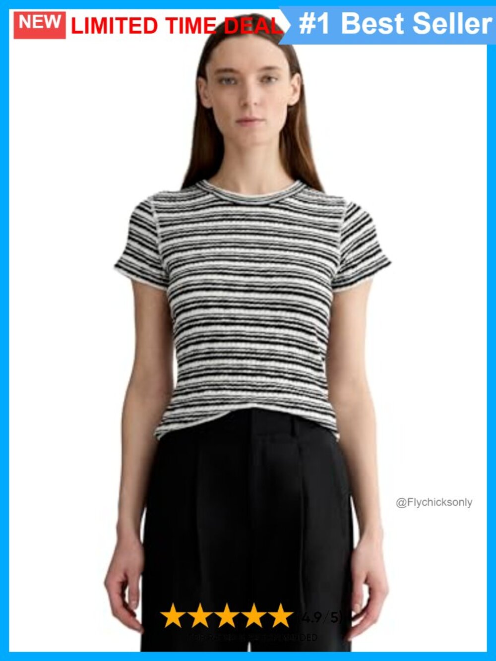 Everlane Cozy Rib Tee Slim Fit Crew Neck Short Sleeve Organic Cotton Tee